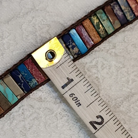Multicolor Bohemian Stone Wrap Bracelet - Picture 7 of 7